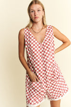 Load image into Gallery viewer, Checker Print Romper
