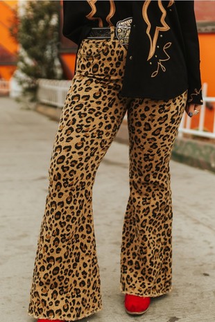 Fit & Flare Leopard Pants