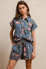 Load image into Gallery viewer, Floral Printed Denim Short
