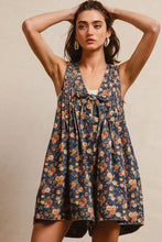 Load image into Gallery viewer, Floral Denim Romper
