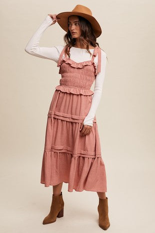 Tiered Smocked Midi Dress