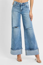 Load image into Gallery viewer, Mid Rise Wide Cuffed Jeans
