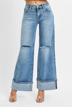 Load image into Gallery viewer, Mid Rise Wide Cuffed Jeans
