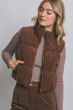 Load image into Gallery viewer, Reversible Corduroy Puffer Vest

