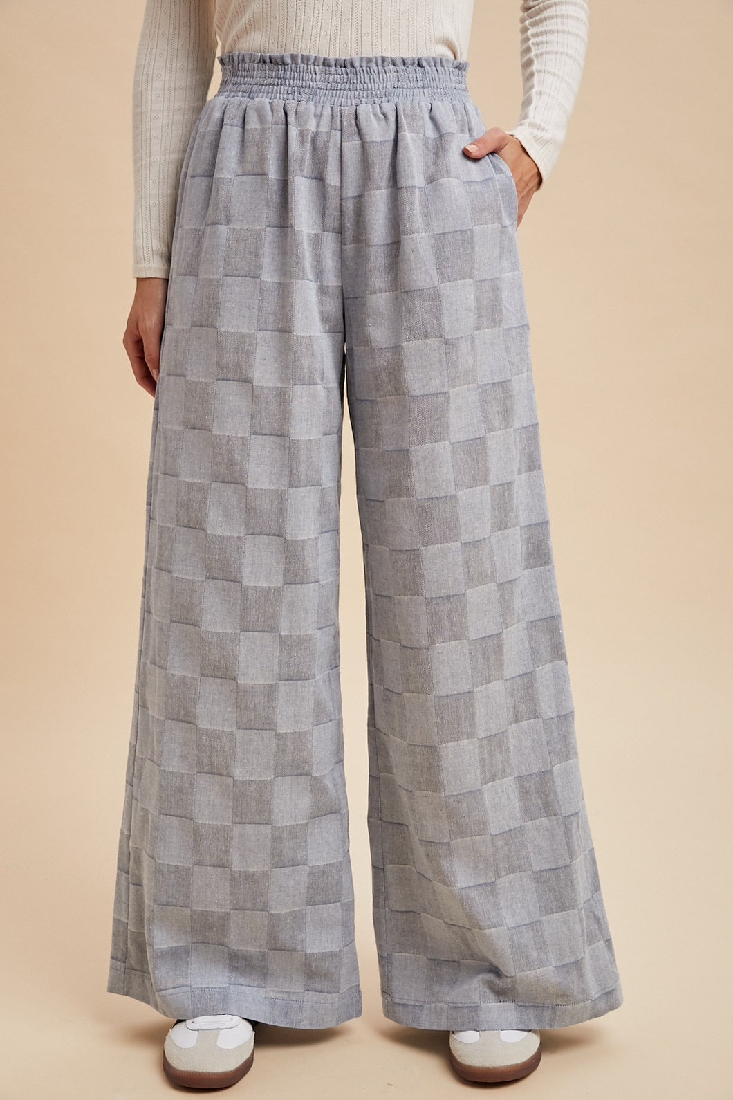 Checker Wide Palazzo Pants