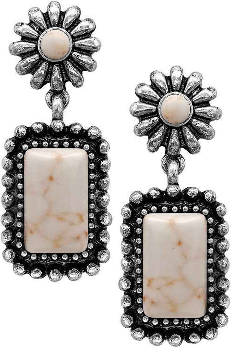 Gemstone Bar Earring