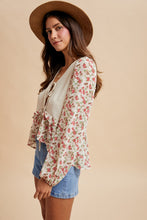 Load image into Gallery viewer, Floral Front Tie Blouse (2 Colors)
