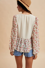 Load image into Gallery viewer, Floral Front Tie Blouse (2 Colors)
