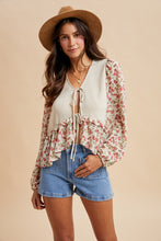 Load image into Gallery viewer, Floral Front Tie Blouse (2 Colors)
