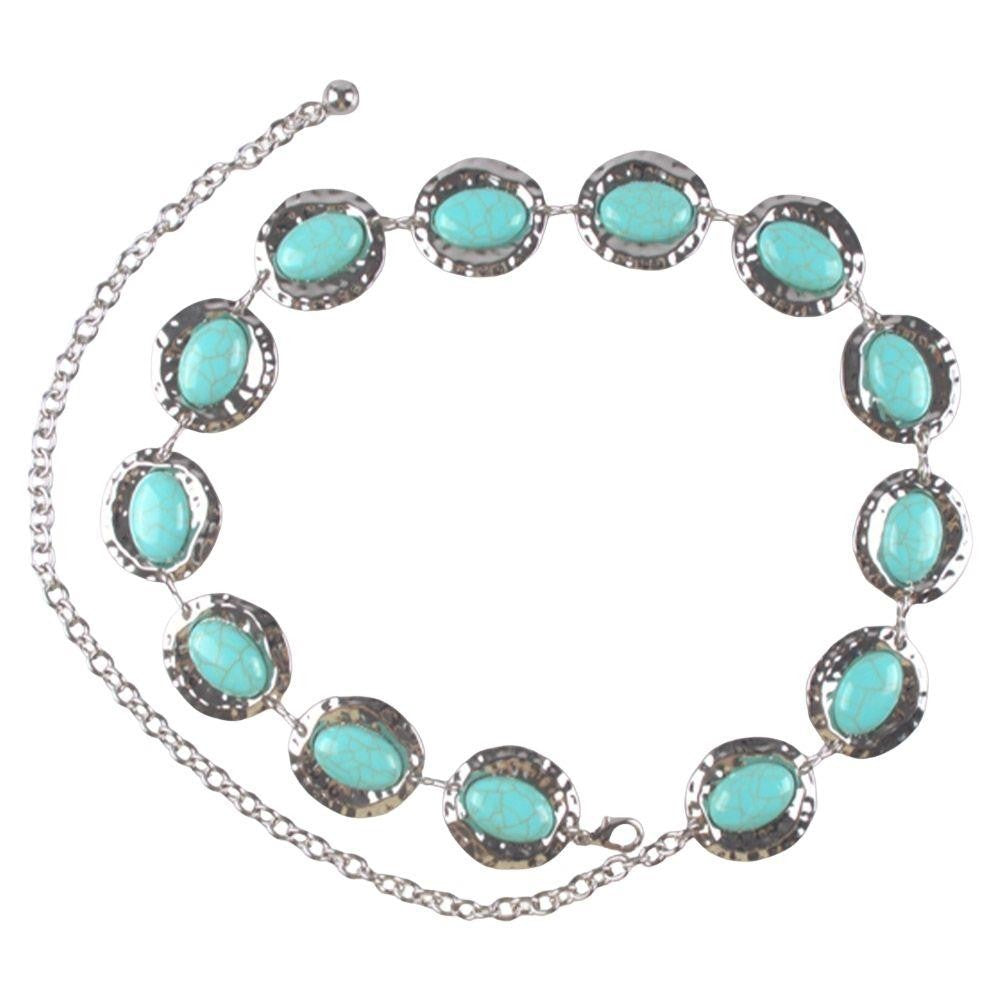 Oval Turquoise Stone Belt (2 Colors)
