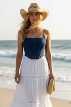 Load image into Gallery viewer, Stretchy Denim Corset Top
