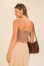 Load image into Gallery viewer, Stretchy Denim Corset Top
