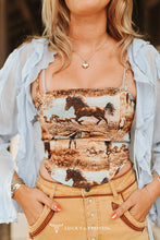 Load image into Gallery viewer, Jacquard Horse Corset Top
