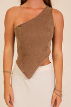 Load image into Gallery viewer, Asymmetrical Denim Corset Top (2 Colors)
