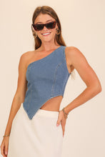 Load image into Gallery viewer, Asymmetrical Denim Corset Top (2 Colors)
