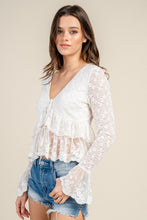 Load image into Gallery viewer, Bell Sleeve Lace Top
