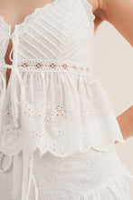 Load image into Gallery viewer, Pintuck Eyelet Peplum Cami
