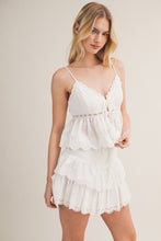 Load image into Gallery viewer, Pintuck Eyelet Peplum Cami
