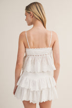 Load image into Gallery viewer, Pintuck Eyelet Peplum Cami
