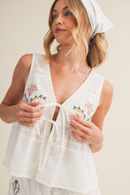 Load image into Gallery viewer, Embroidered Floral Peplum Top
