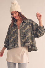 Load image into Gallery viewer, Camo Denim Ruffled Jacket
