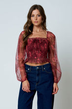 Load image into Gallery viewer, Floral Chiffon Smocked Blouse (2 Colors)
