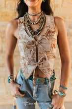 Load image into Gallery viewer, Buck-stitch Woven Halter Top
