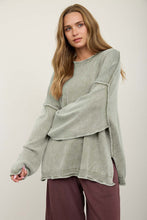 Load image into Gallery viewer, Raw Edge Crew Neck Sweater (2 Colors)
