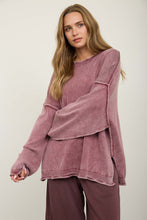 Load image into Gallery viewer, Raw Edge Crew Neck Sweater (2 Colors)
