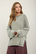 Load image into Gallery viewer, Raw Edge Crew Neck Sweater (2 Colors)
