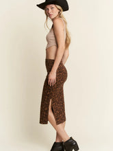 Load image into Gallery viewer, Leopard Suede Midi Skirt
