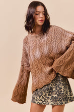 Load image into Gallery viewer, Acid Washed Cable Knit Sweater

