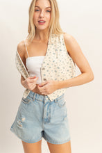 Load image into Gallery viewer, Floral Denim Vest
