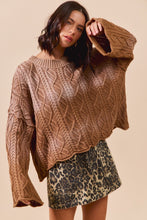 Load image into Gallery viewer, Acid Washed Cable Knit Sweater
