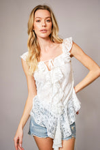 Load image into Gallery viewer, Floral Lace Ruffle Top
