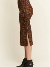 Load image into Gallery viewer, Leopard Suede Midi Skirt
