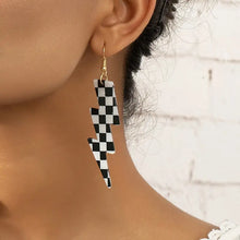 Load image into Gallery viewer, Checkered Bolt Earrings

