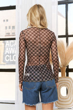 Load image into Gallery viewer, Checkered Mesh Crewneck Top

