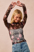 Load image into Gallery viewer, Mindy Flower Mesh Top
