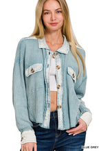 Load image into Gallery viewer, Acid Wash Cropped Shacket (More Colors Available)
