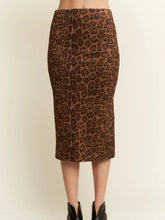 Load image into Gallery viewer, Leopard Suede Midi Skirt

