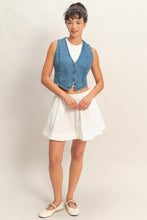 Load image into Gallery viewer, V-neck Denim Vest (2 Colors)
