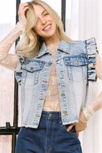 Load image into Gallery viewer, Denim Ruffle Ves
