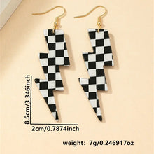 Load image into Gallery viewer, Checkered Bolt Earrings
