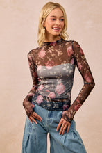 Load image into Gallery viewer, Mindy Flower Mesh Top
