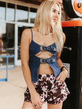 Load image into Gallery viewer, Double Buckle Denim Top (2 Colors)

