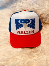 Load image into Gallery viewer, Red, Wallen &amp; Blue Trucker Hat (More Colors Available)

