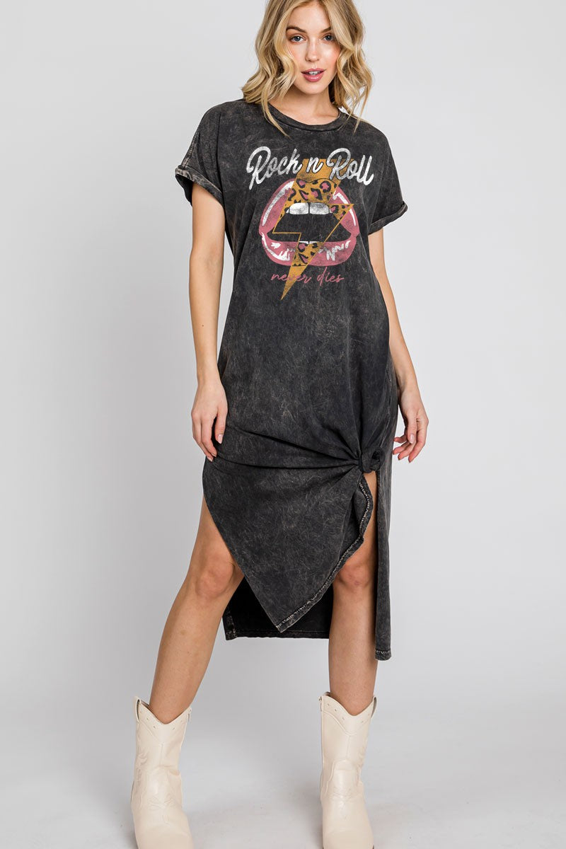 Rock In Roll Maxi T-Shirt Dress