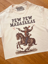 Load image into Gallery viewer, Pew Pew Matafakas Cropped Tee
