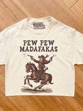 Load image into Gallery viewer, Pew Pew Matafakas Cropped Tee
